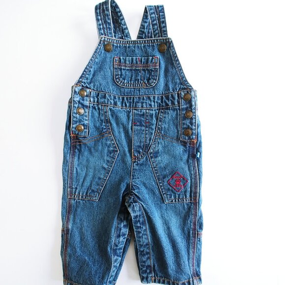 Cherokee Baby Bear Crossing Denim Overalls size 3-6 Months - Picture 2 of 14